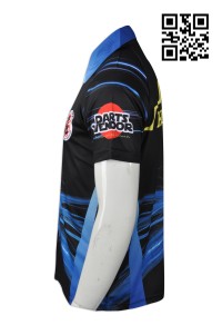 DS060 design of full-piece printed darts team shirts  sample order of macau darts team shirts  online order of single darts team shirts  darts team shirts hk centre side view